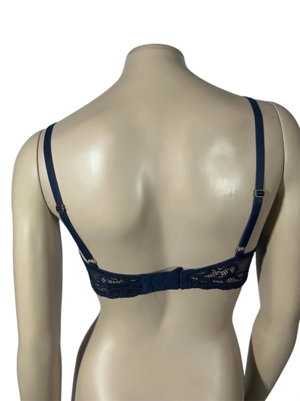 Natori Feather Tshirt Bra Navy Lace Trim Underwire Bra - Women Intimates - Picture 3 of 12